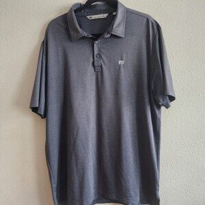 Travis Mathew XL Gray Micro Check Golf Polo